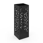 ID MARKET Porte parapluie FLOWER carré en acier noir hauteur 45 cm