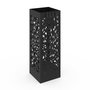 Voir la diapositive 1 : ID MARKET Porte parapluie FLOWER carré en acier noir hauteur 45 cm