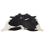 Paris Prix Tapis Déco en Cuir  Vache  230x240cm Noir & Blanc