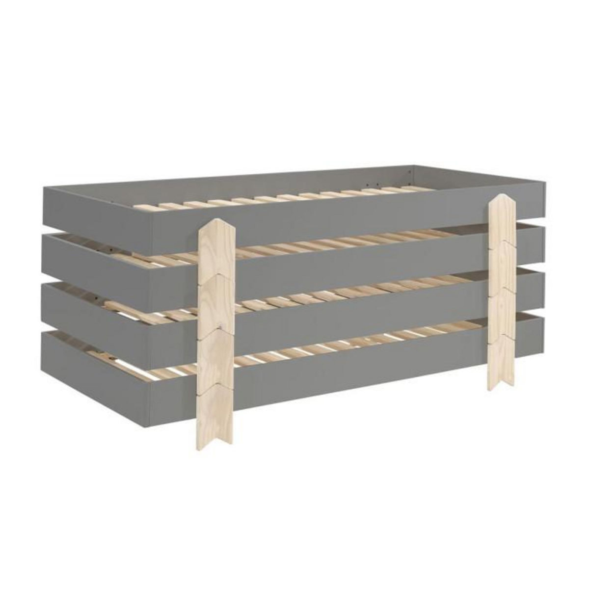 Paris Prix Lit Enfant en Bois  Modulo Arrow IV  90x200cm Gris