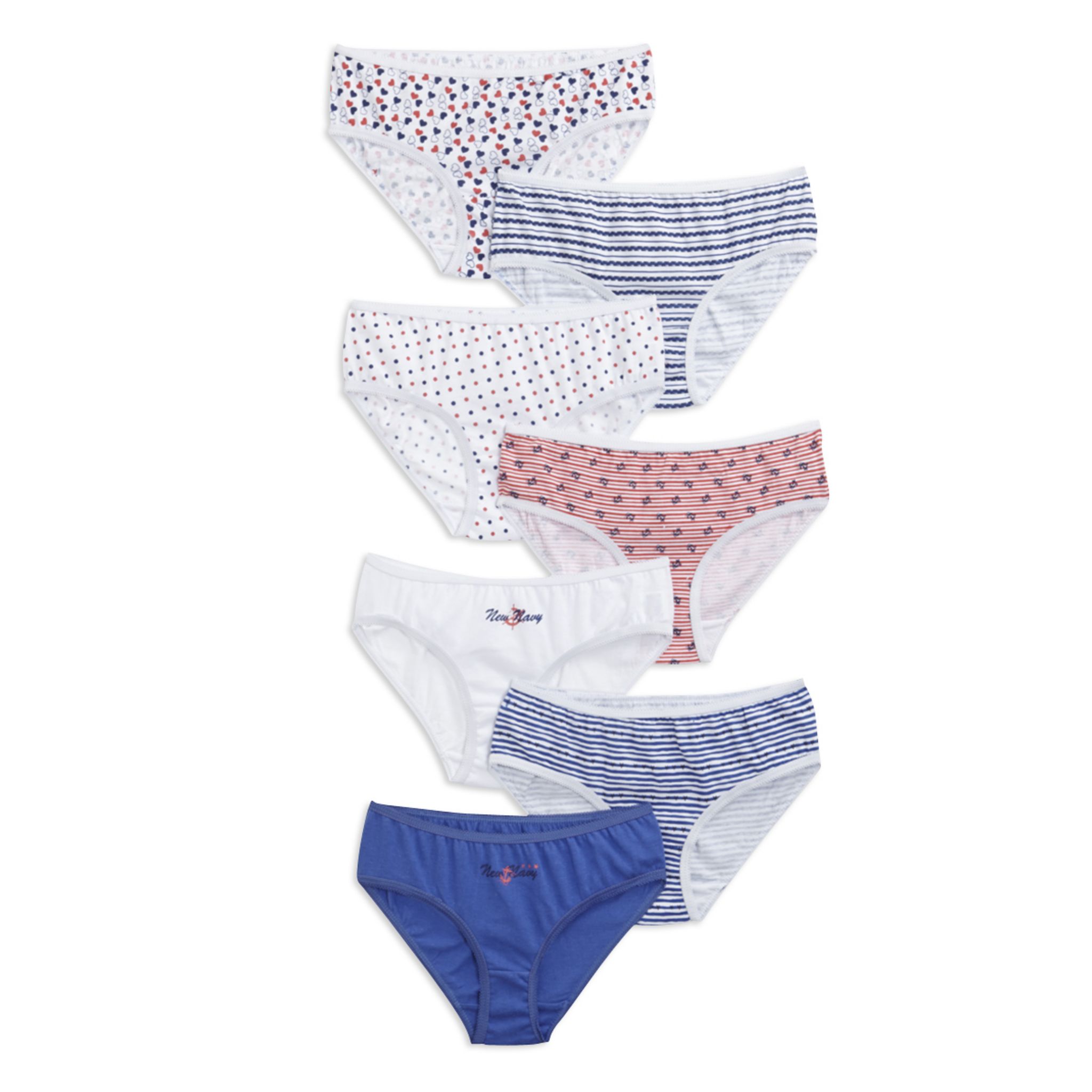 Lot de 7 culottes fille - lot ivoire rayé