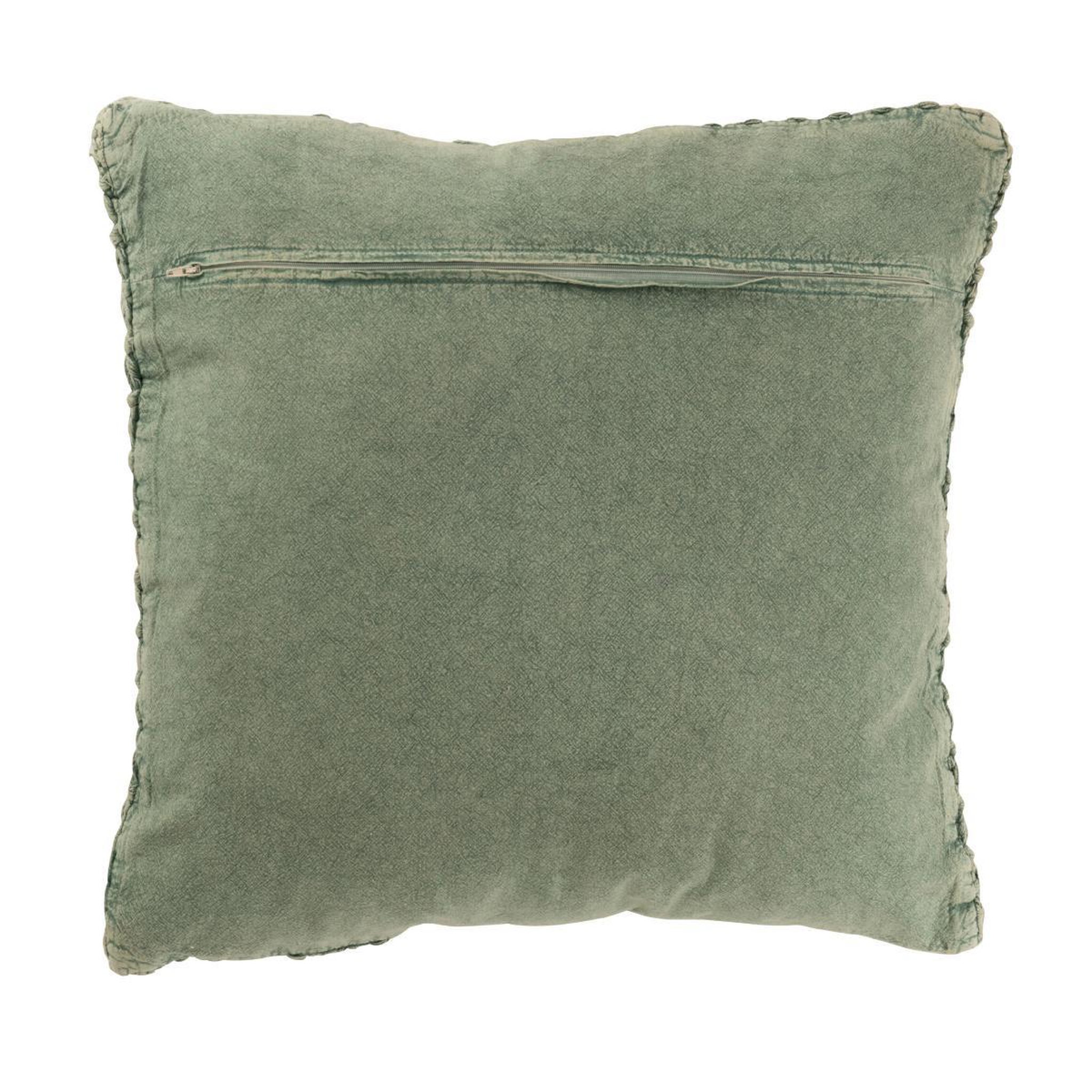 Voir la diapositive 2 : J-LINE Coussin en tricot tressé  helena  50x50cm vert