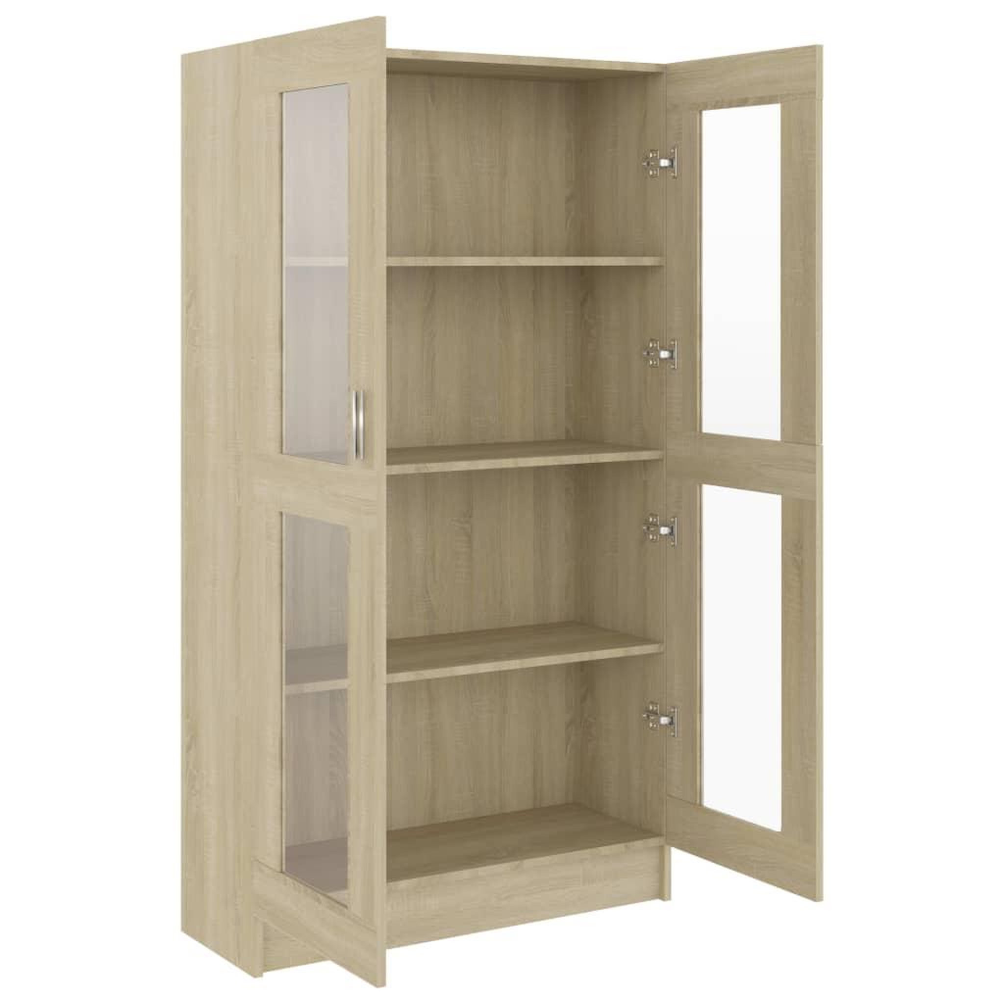 Voir la diapositive 5 : VIDAXL Armoire a vitrine Chene sonoma 82,5x30,5x150 cm Bois ingenierie