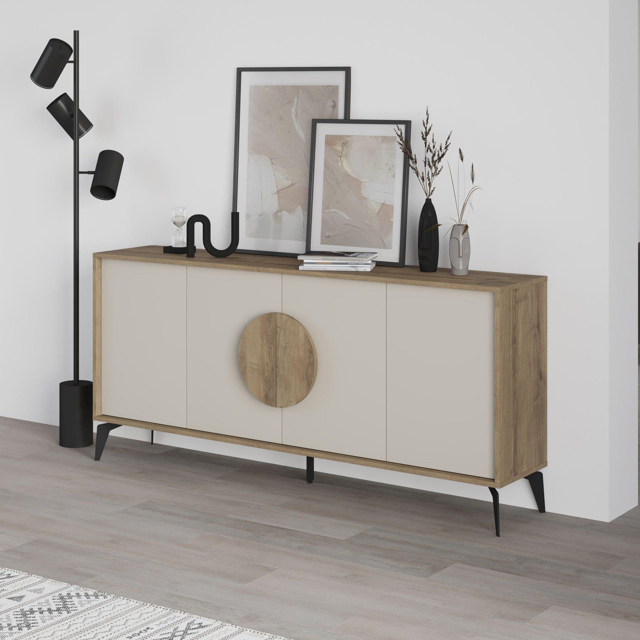 Voir la diapositive 3 : Habitat et Jardin Buffet en bois  gora wide  - 180 x 36 x 82 cm - crème