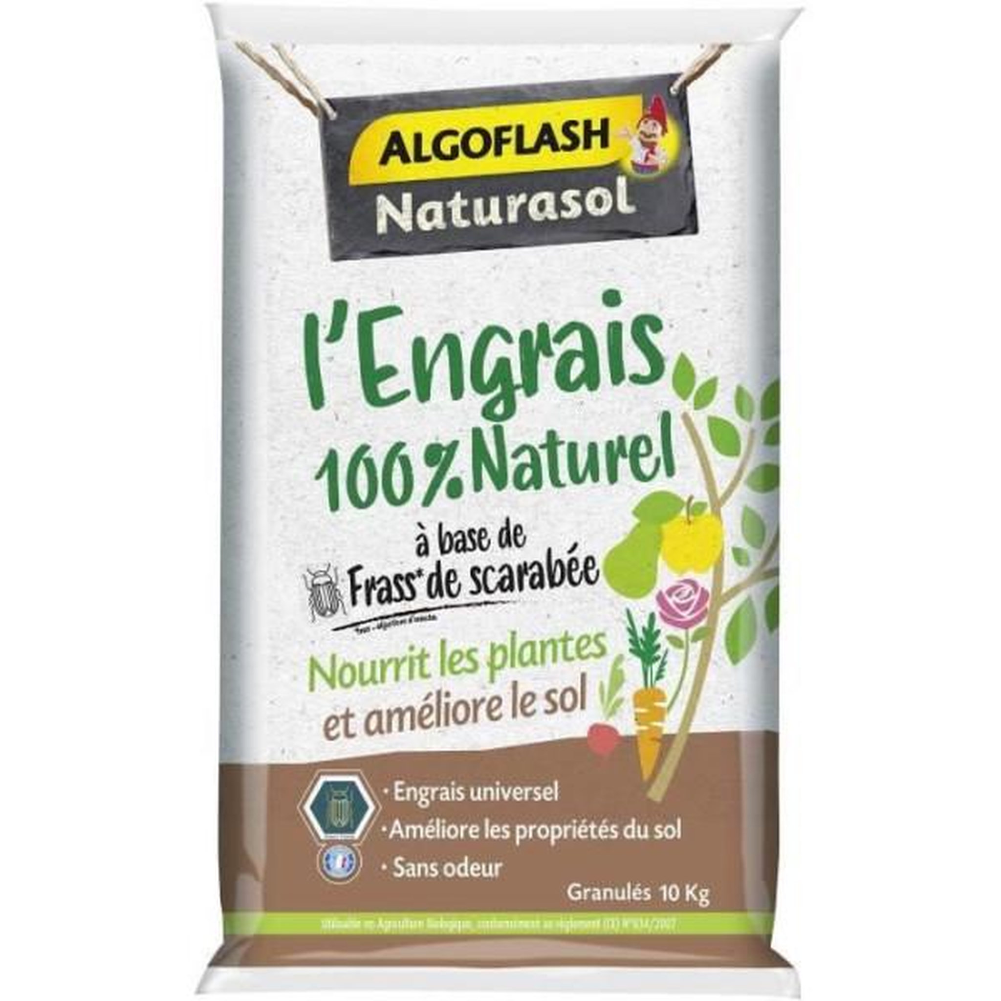 Voir la diapositive 2 : ALGOFLASH NATURASOL Engrais 100% Naturel Complet a base de Fass de Scarabée - ALGOFLASH NATURASOL - 10 kg