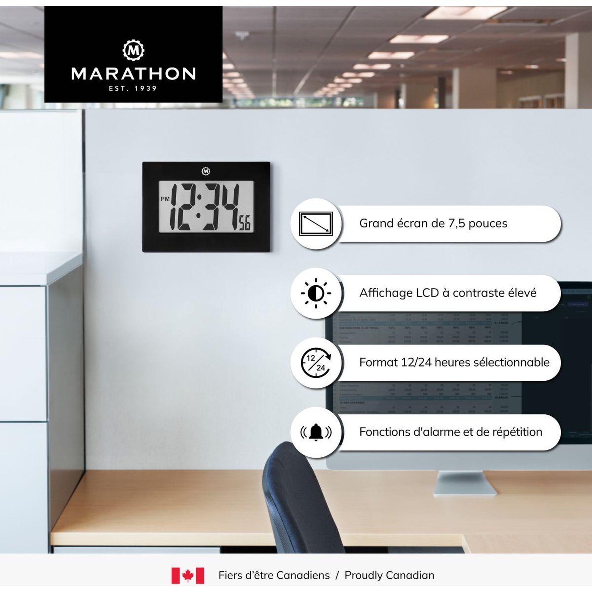 Voir la diapositive 3 : MARATHON Horloge MW Calgary noir