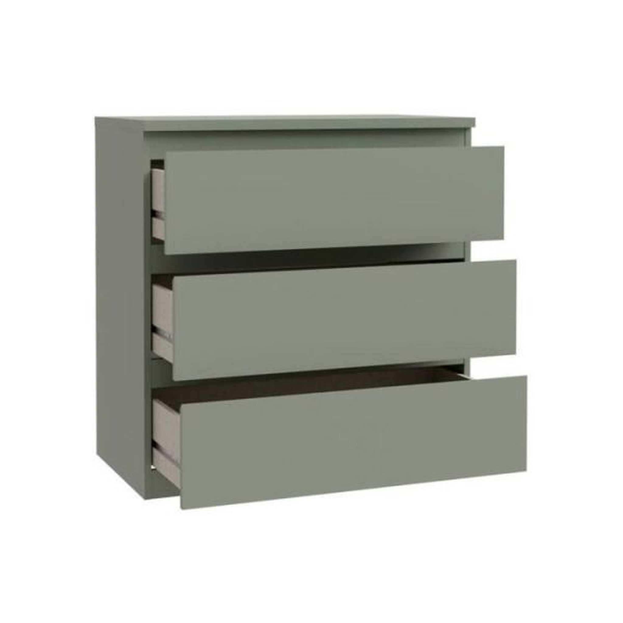 Voir la diapositive 5 : MARKET24 Commode - EDMORE - 3 tiroirs - Sauge - 77,2 x 42 x 79,8 cm