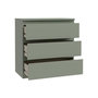 Voir la diapositive 5 : MARKET24 Commode - EDMORE - 3 tiroirs - Sauge - 77,2 x 42 x 79,8 cm