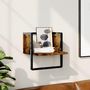 Voir la diapositive 1 : VIDAXL Etagere murale avec barre chene fume 30x25x30 cm