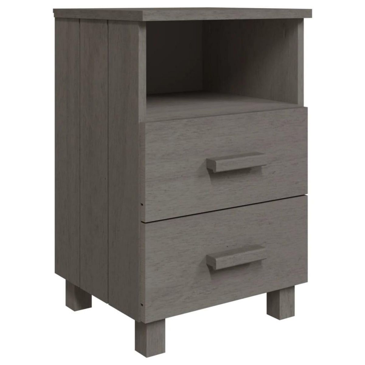 VIDAXL Tables de chevet HAMAR 2 pcs Gris clair 40x35x62 cm Bois massif