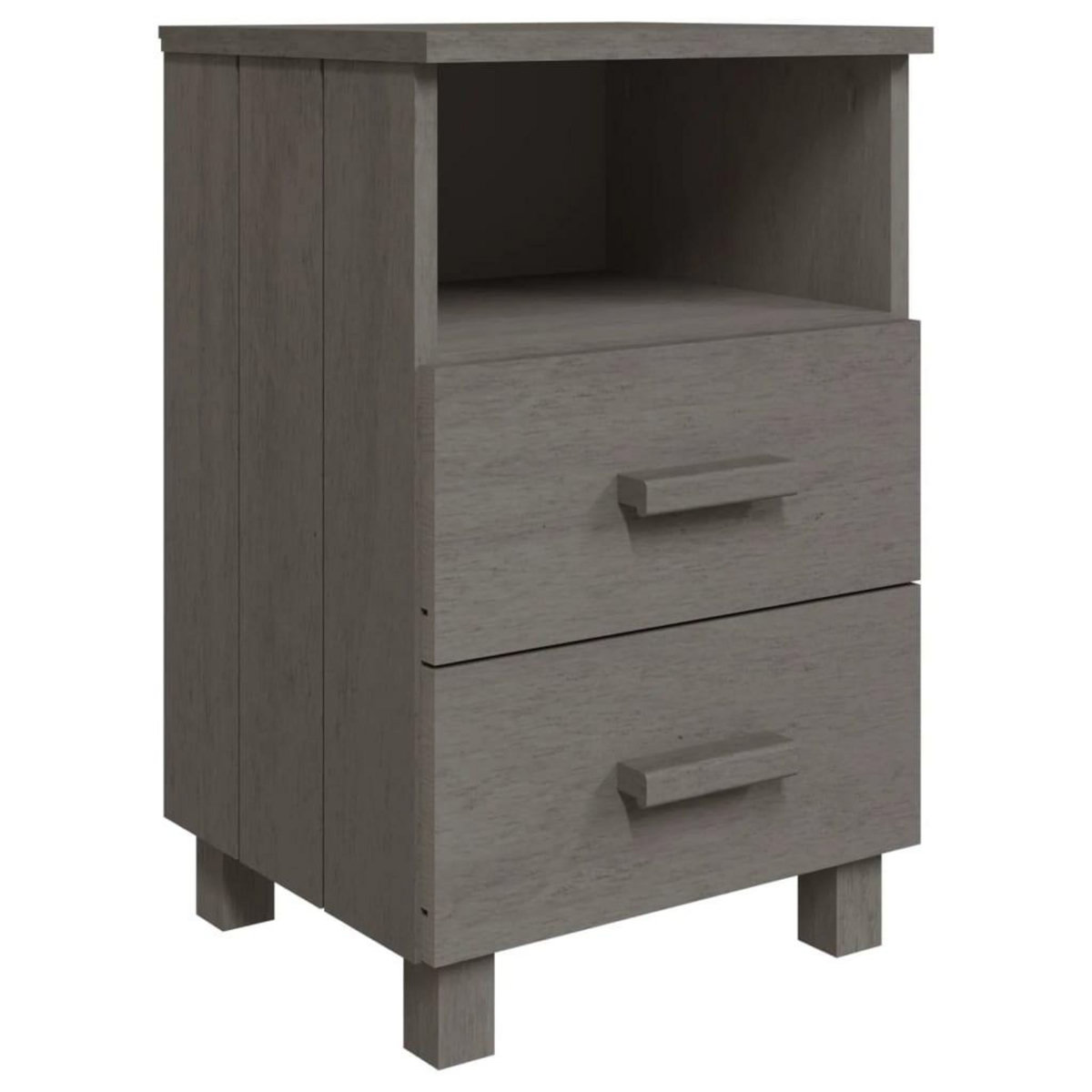 VIDAXL Tables de chevet HAMAR 2 pcs Gris clair 40x35x62 cm Bois massif
