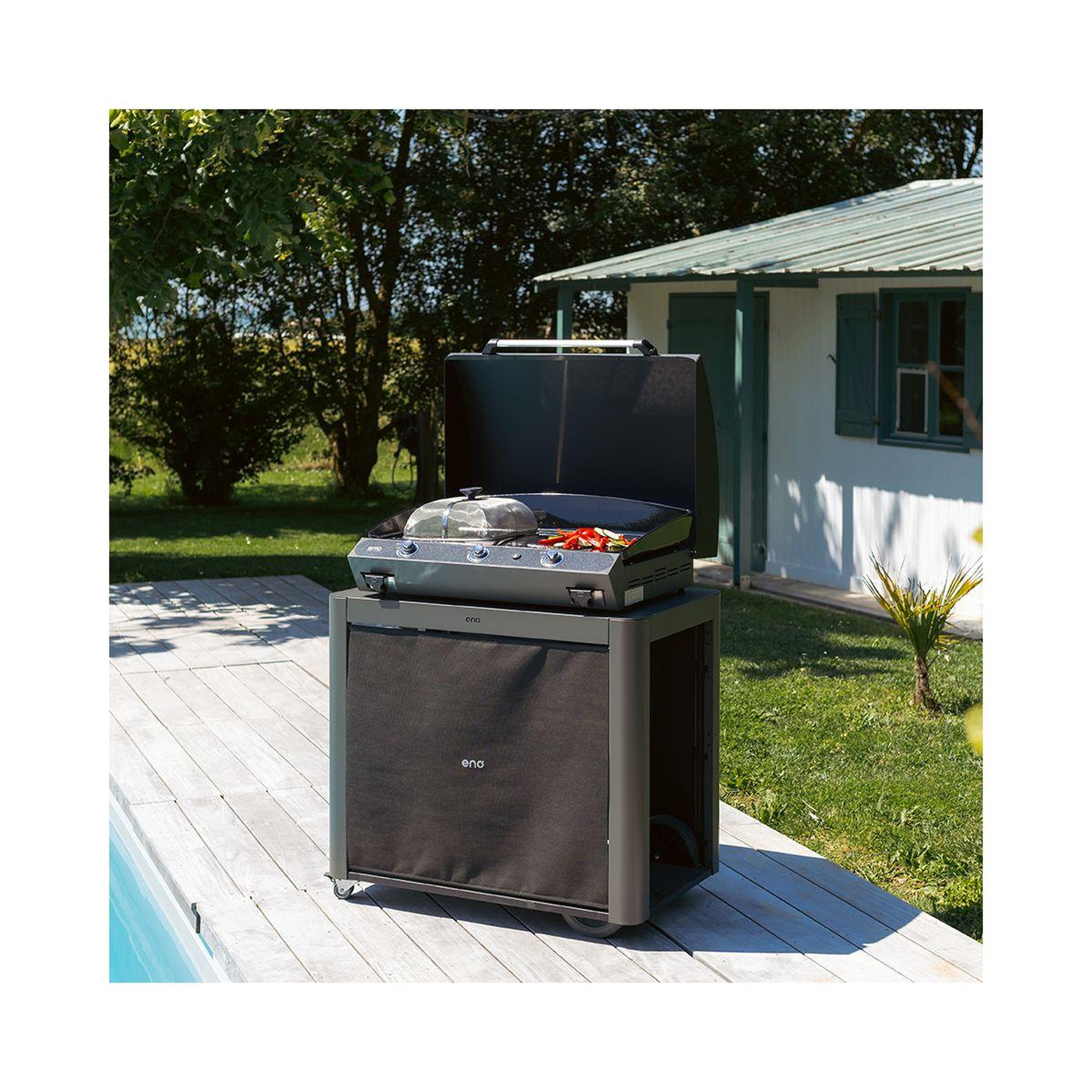 Voir la diapositive 3 : Eno Chariot plancha chille  gris cargo compatible planchas, 92 cm
