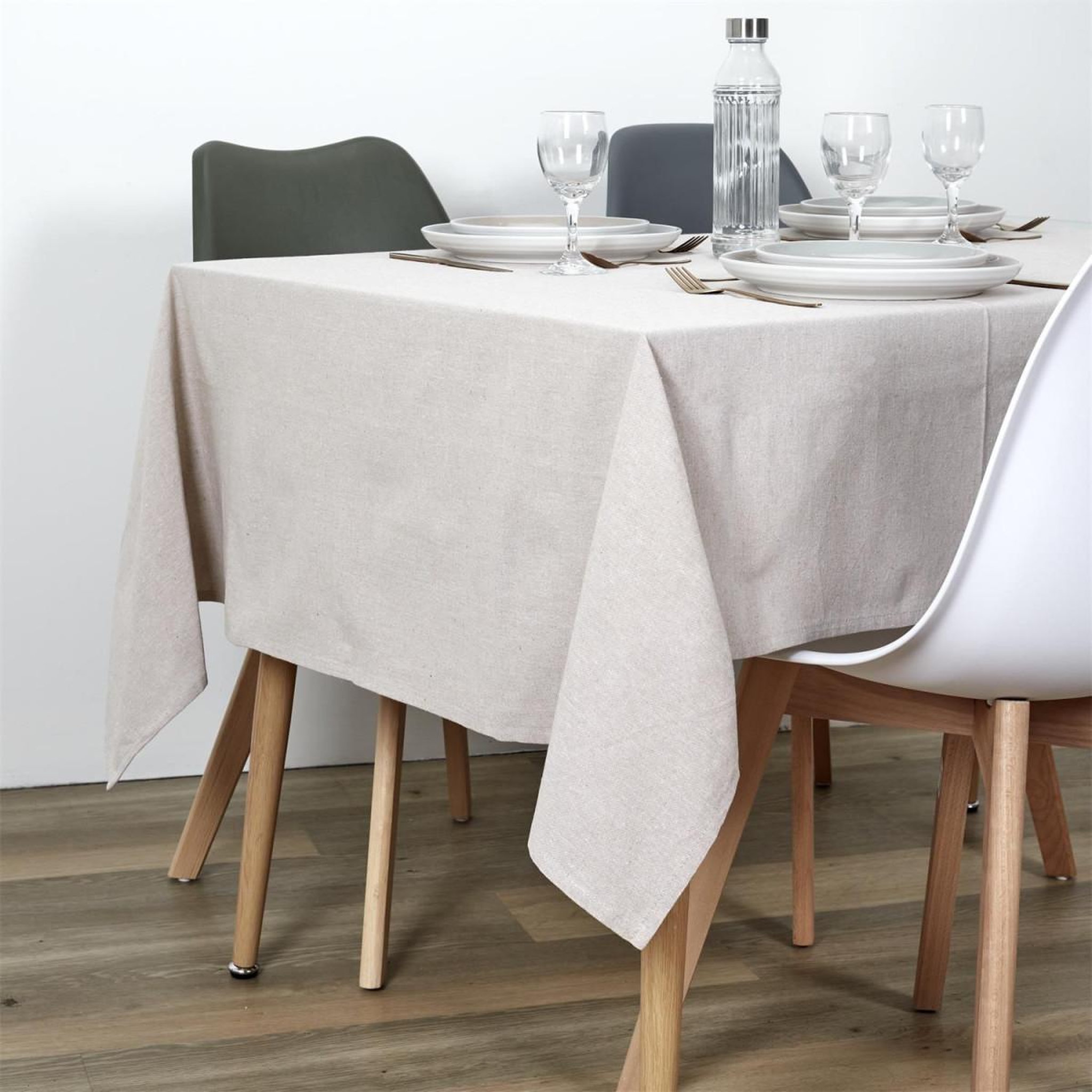 Voir la diapositive 2 : The Home Deco Factory Nappe rectangulaire  tolma  140x250cm beige