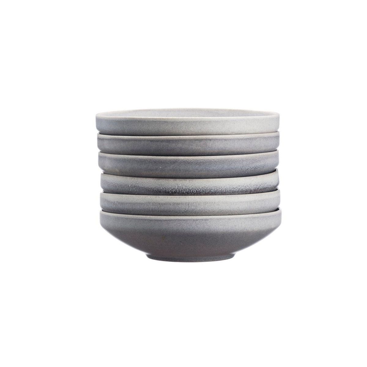 BJORN Assiette creuse STONE Ø20cm - 6 pièces - Gris lune