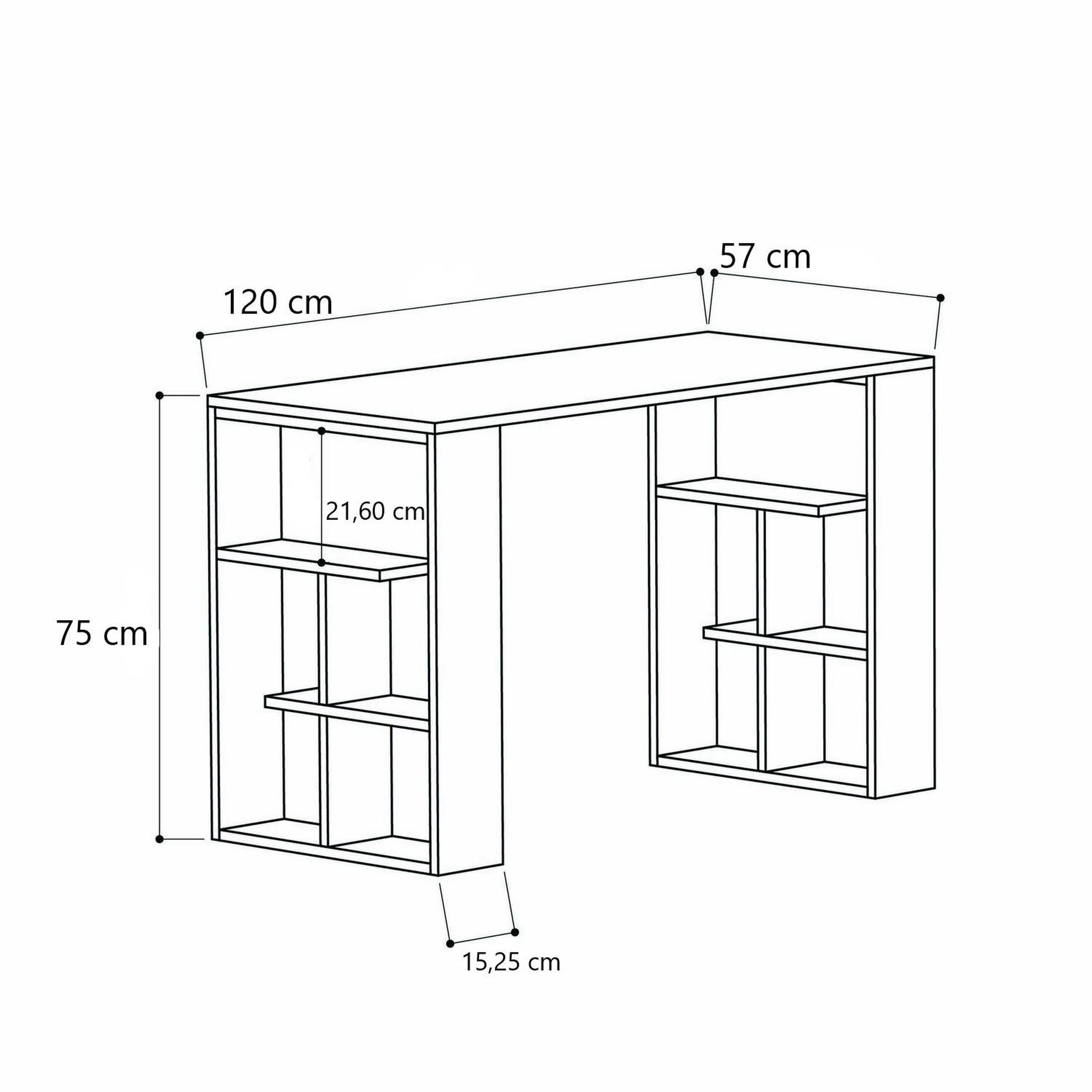 Voir la diapositive 3 : TOILINUX Bureau simple - l.120cm - blanc