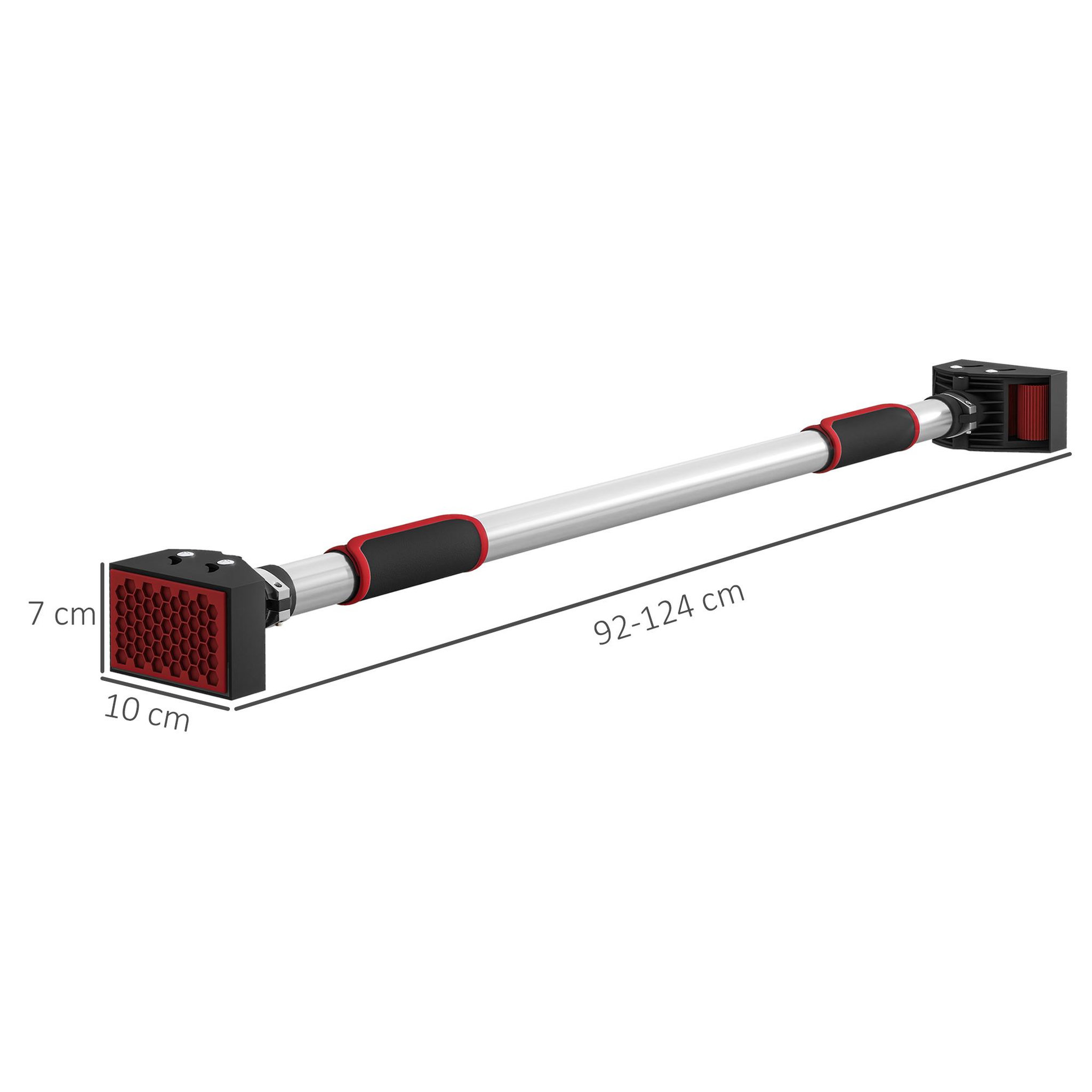 Voir la diapositive 3 : HOMCOM Barre de traction - barre de porte - pull up bar - barre d'étirement musculation pour cadres de porte sans vis - longueur ajustable (92-124cm)