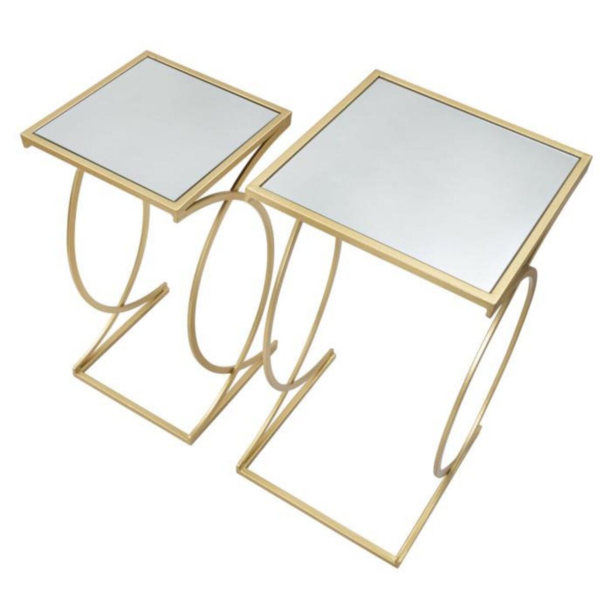 Paris Prix Lot de 2 Tables d'Appoint Design  Simply  70cm Or