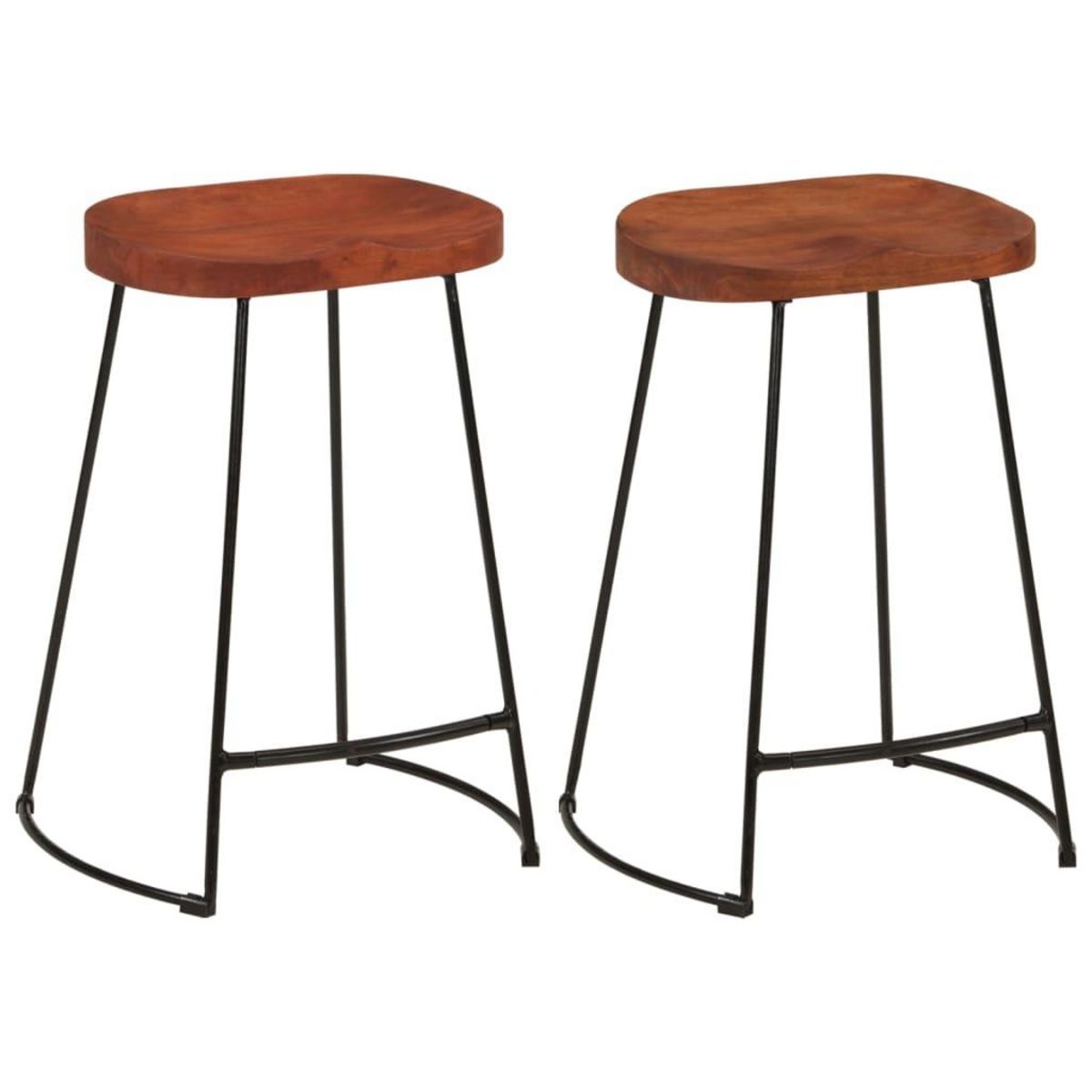 VIDAXL Tabourets de bar Gavin lot de 2 45x40x63cm bois massif manguier