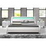 Voir la diapositive 4 : CONCEPT USINE Structure de lit avec LED 160 x 200 cm en PU blanc SEATTLE