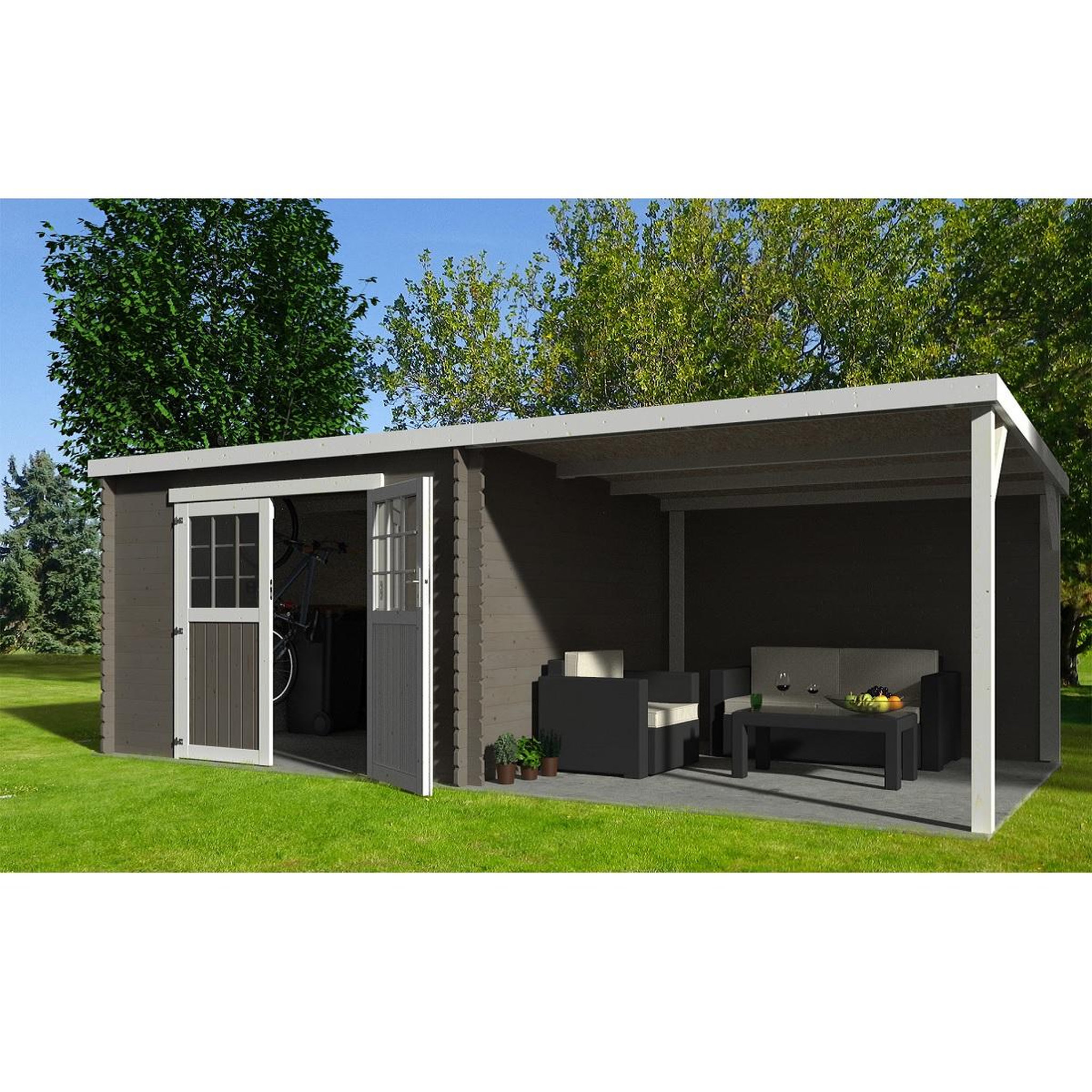 Voir la diapositive 1 : DECOR ET JARDIN Abri chalet de jardin bois - 15.77m² - EDEN