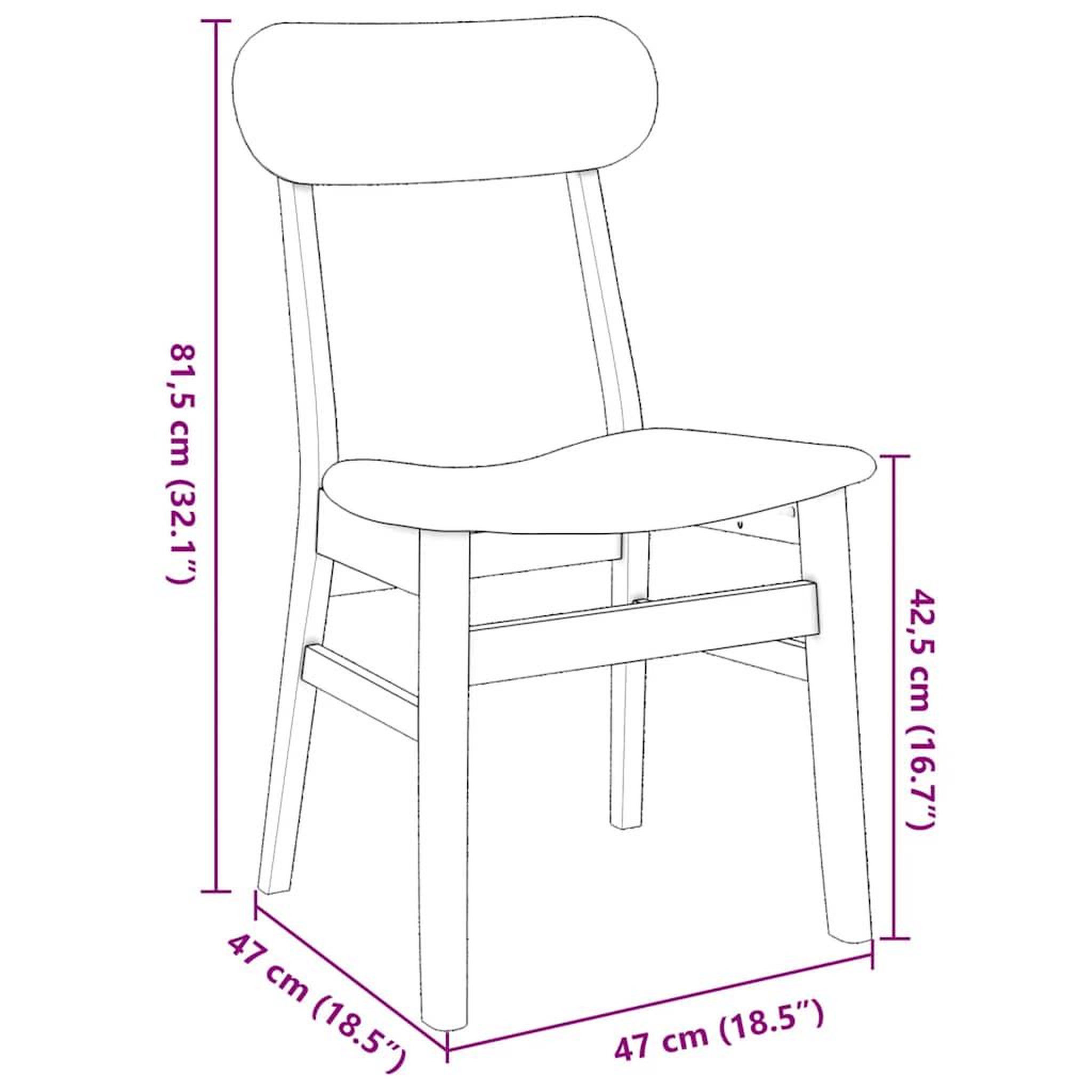 Voir la diapositive 6 : VIDAXL Chaises a manger coussins 2 pcs marron bois massif caoutchouc