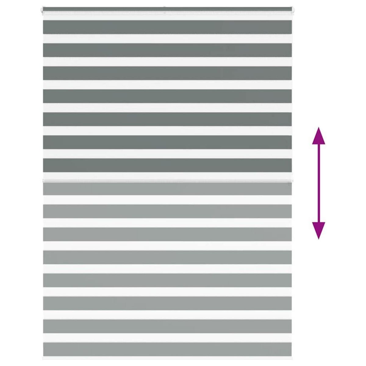 VIDAXL Store zebre gris fonce largeur du tissu 150,9 cm polyester