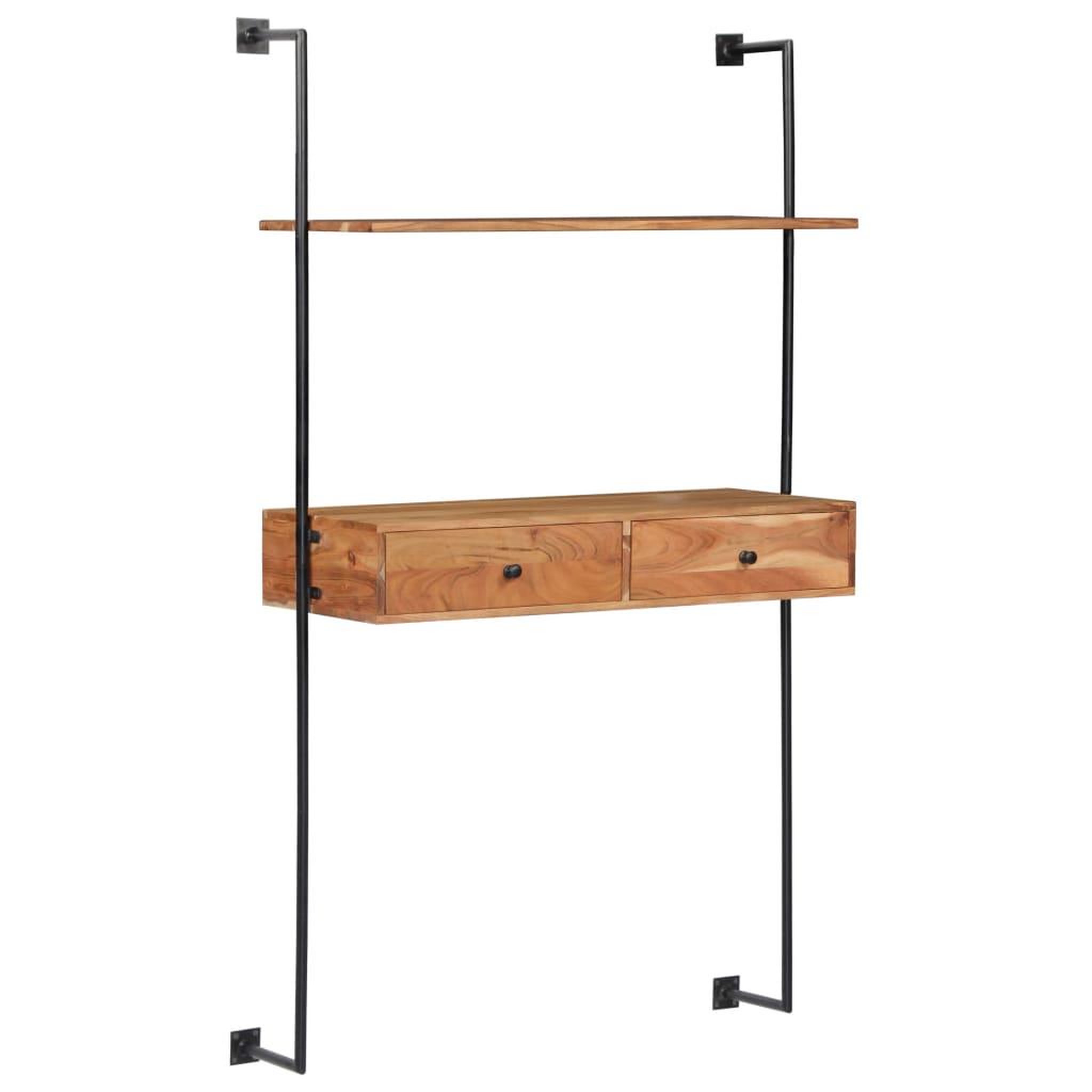 VIDAXL Bureau mural 90x40x170 cm Bois d'acacia solide