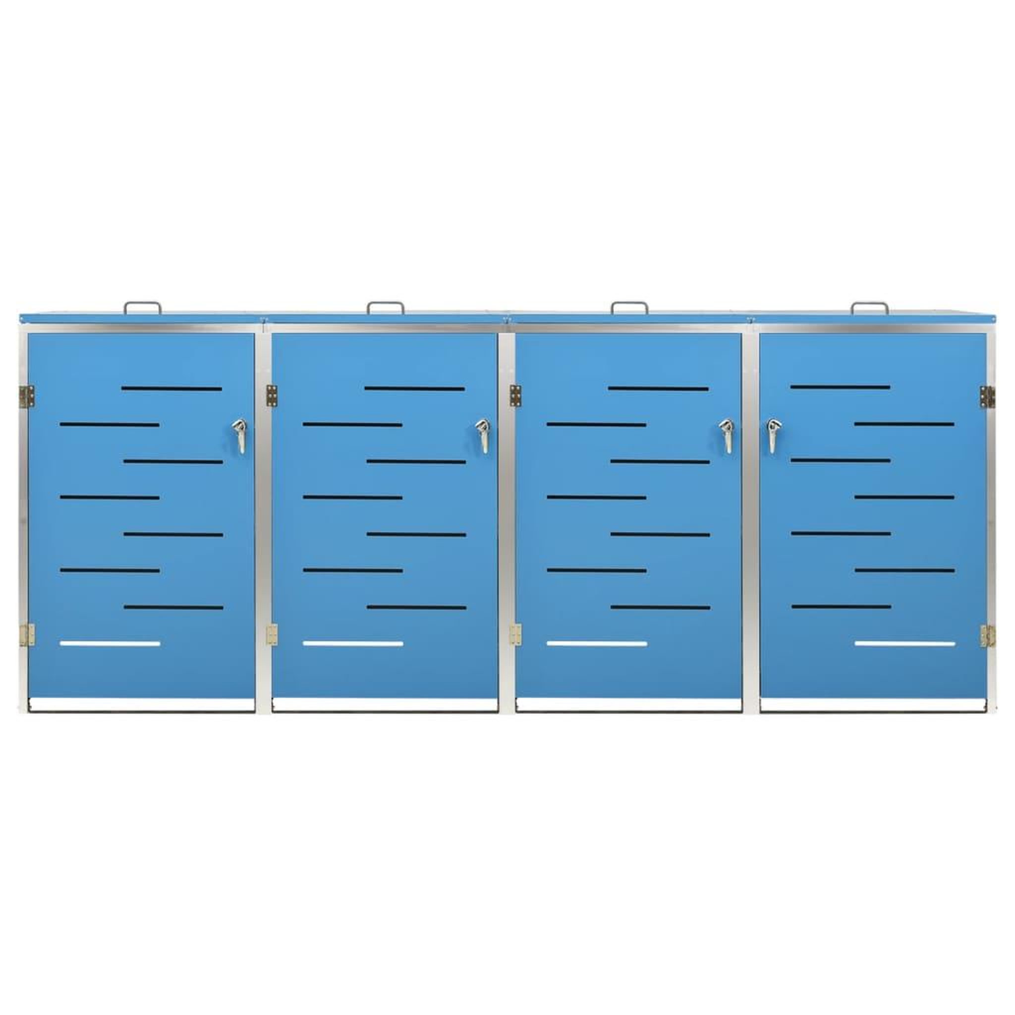 Voir la diapositive 5 : VIDAXL Abri pour quatre poubelles 276,5x77,5x112,5 cm Inox