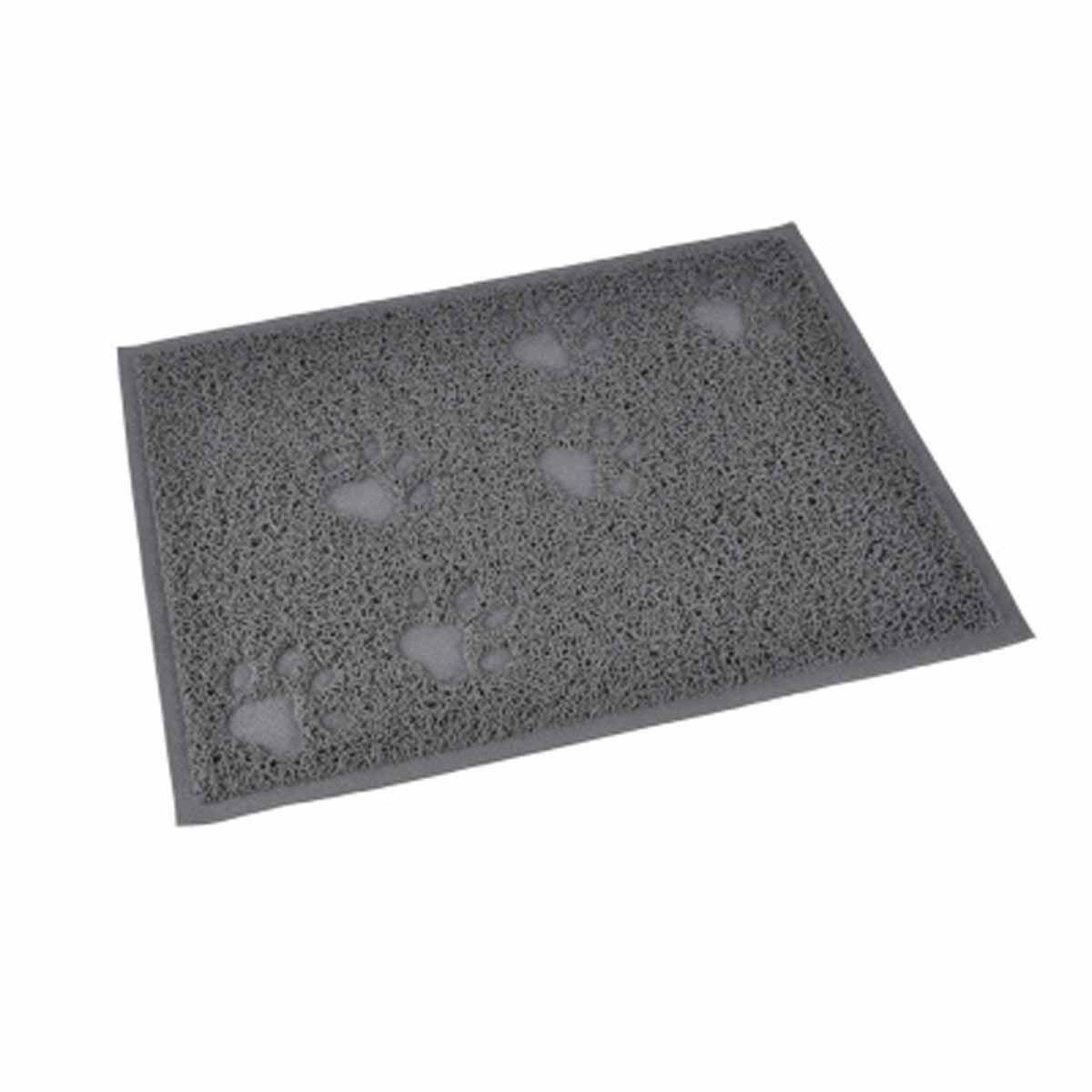 LOVE STORY Tapis repas pour chien & chat déco  pattes  40cm gris