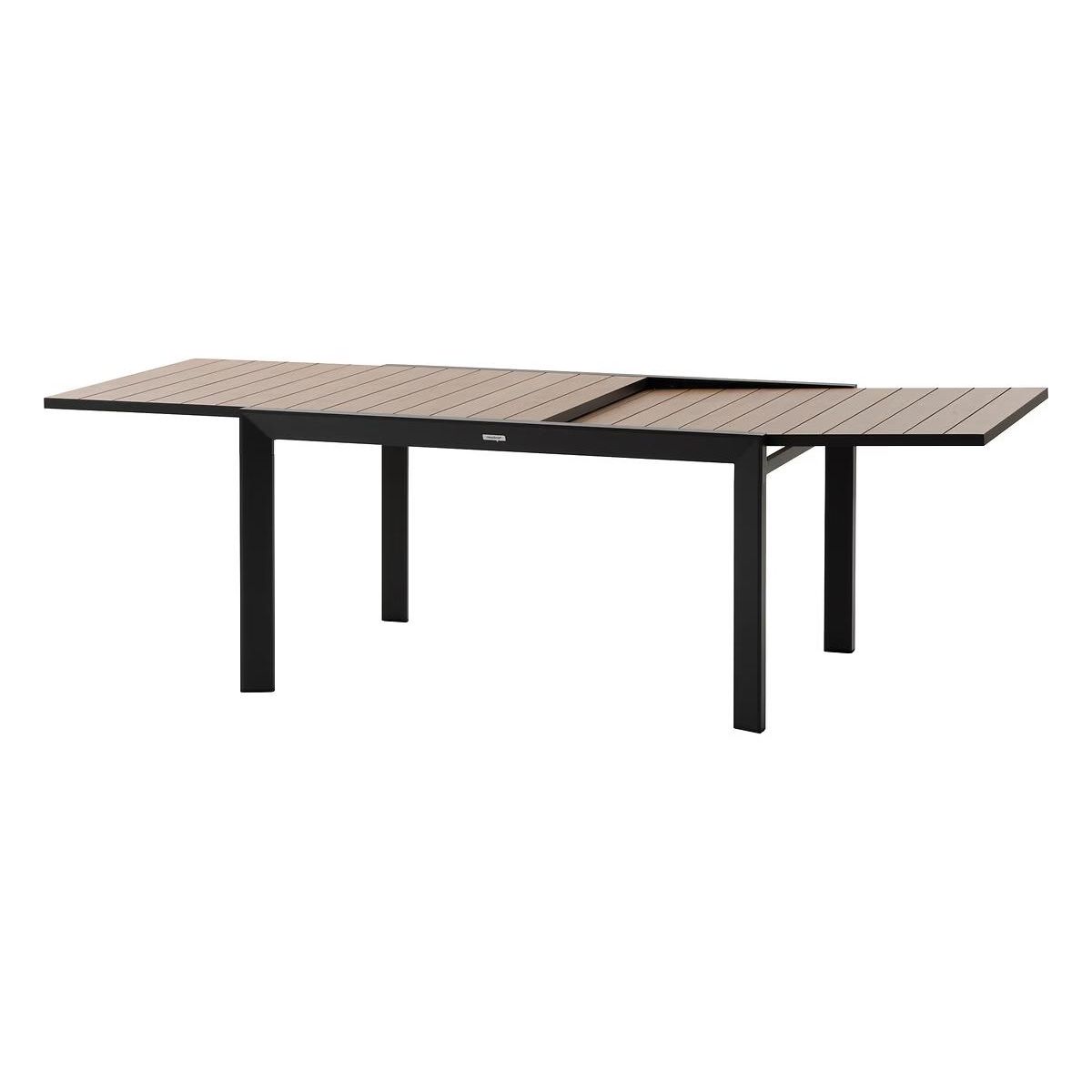 HESPERIDE Table de jardin extensible en aluminium effet bois 10 places EVASION