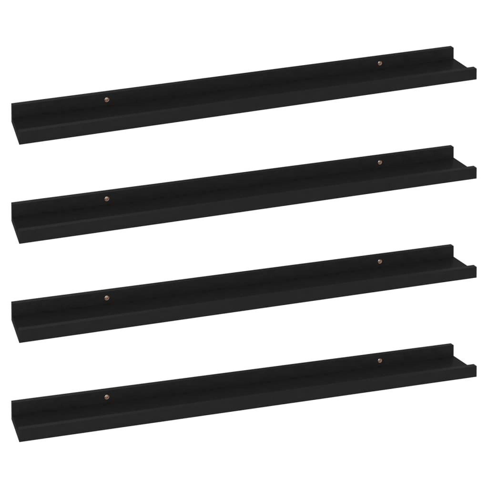 Voir la diapositive 2 : VIDAXL Etageres murales 4 pcs Noir 80x9x3 cm