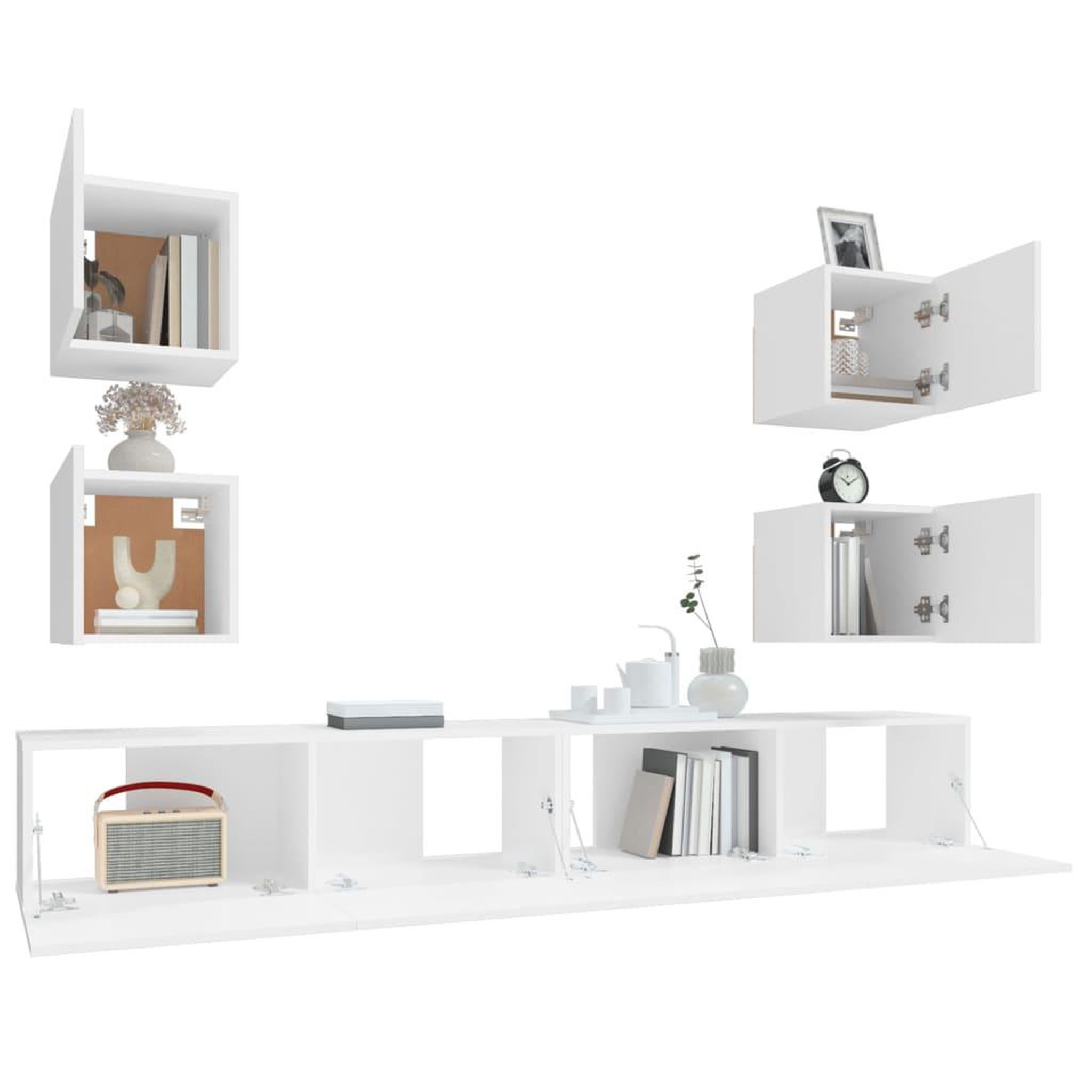 Voir la diapositive 5 : VIDAXL Ensemble de meubles TV 6 pcs Blanc Bois d'ingenierie