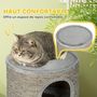 Voir la diapositive 6 : PAWHUT Arbre à chat cylindrique - tour à griffer pour chat - tonneau griffoir - 3 niveaux + plateforme - sisal peluche gris clair