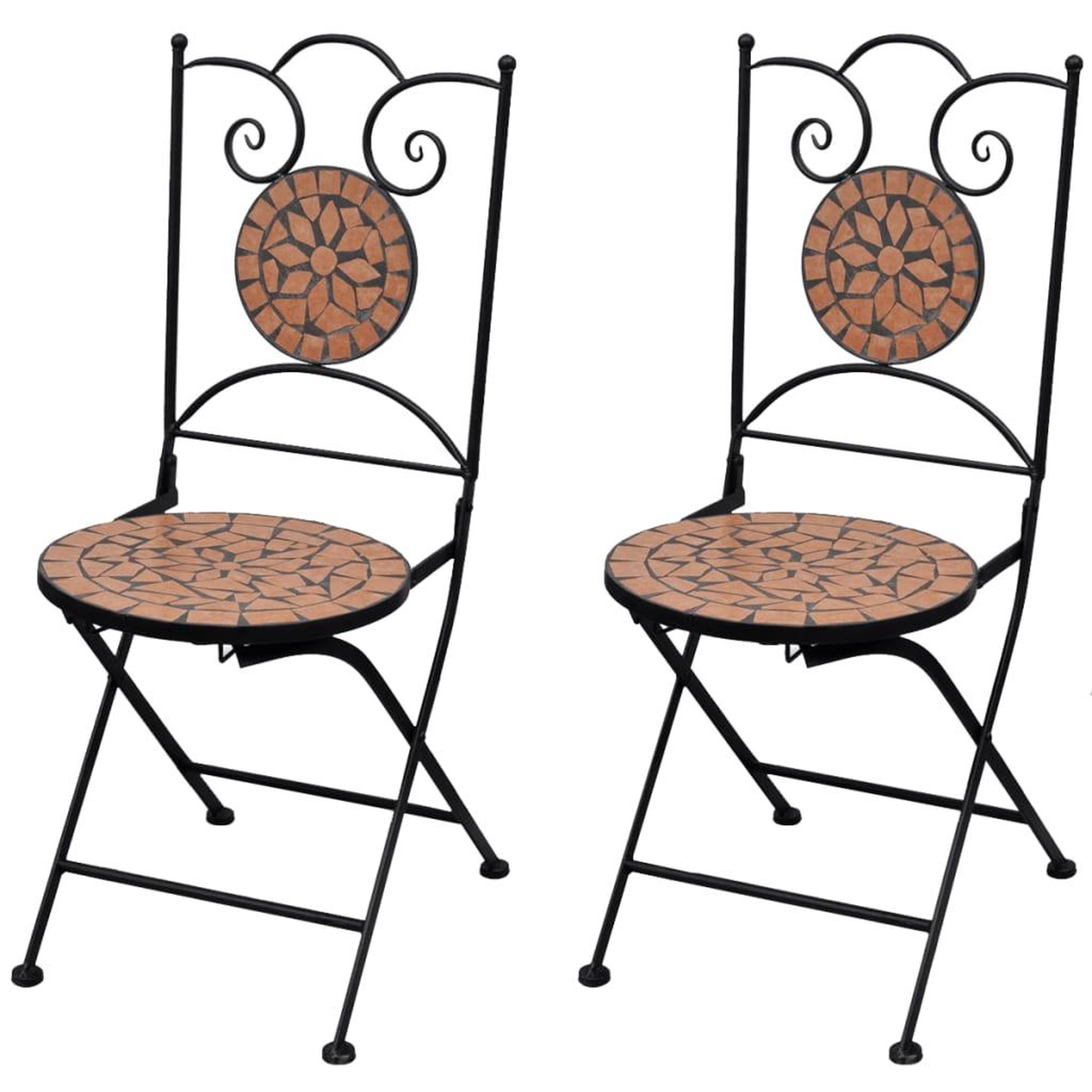 Voir la diapositive 1 : VIDAXL Chaises pliables de bistro 2 pcs Ceramique Terre cuite