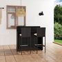 Voir la diapositive 1 : VIDAXL Ensemble de bar de jardin avec coussins 3 pcs Noir