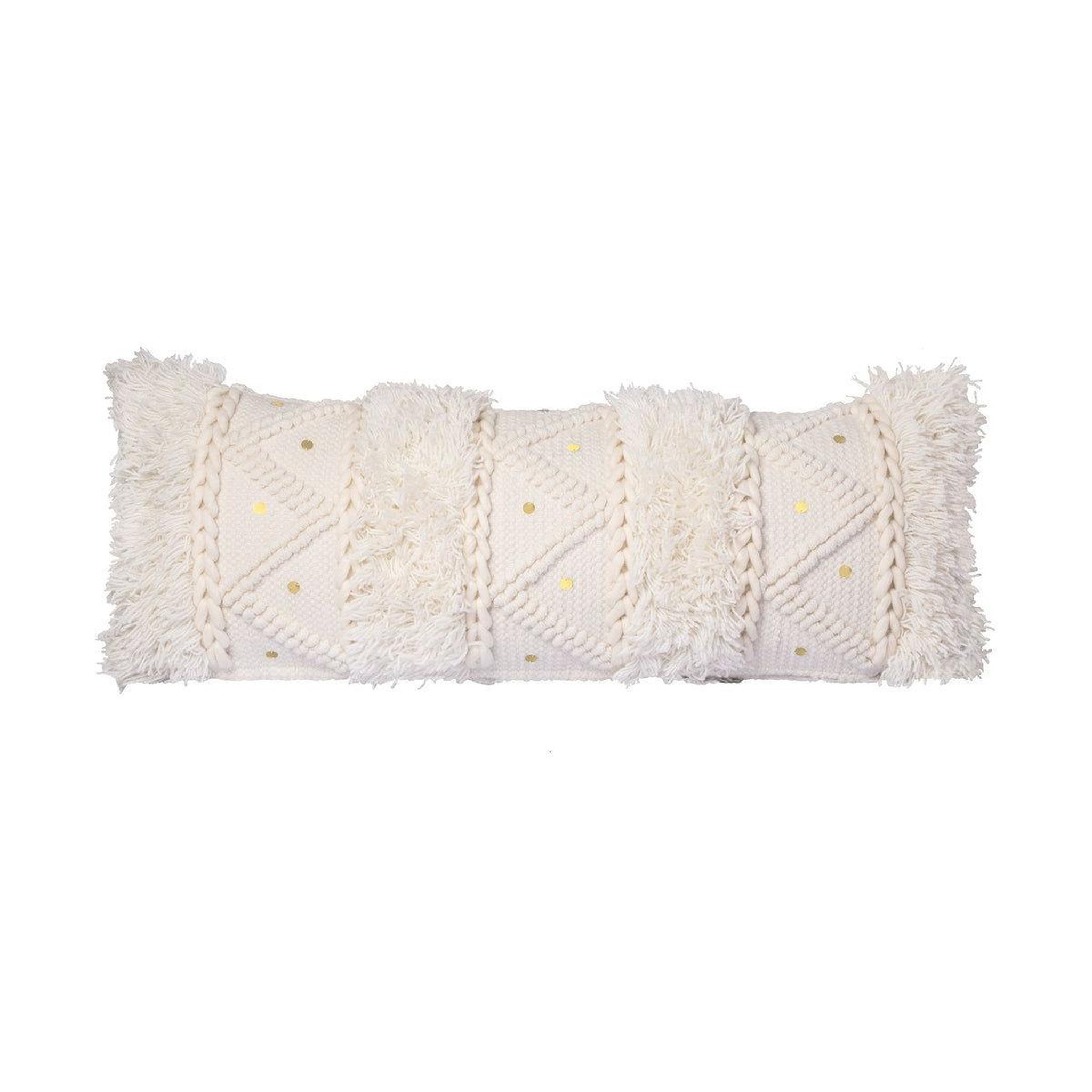 Paris Prix Coussin tissé à la main  bohist  35x95cm crème