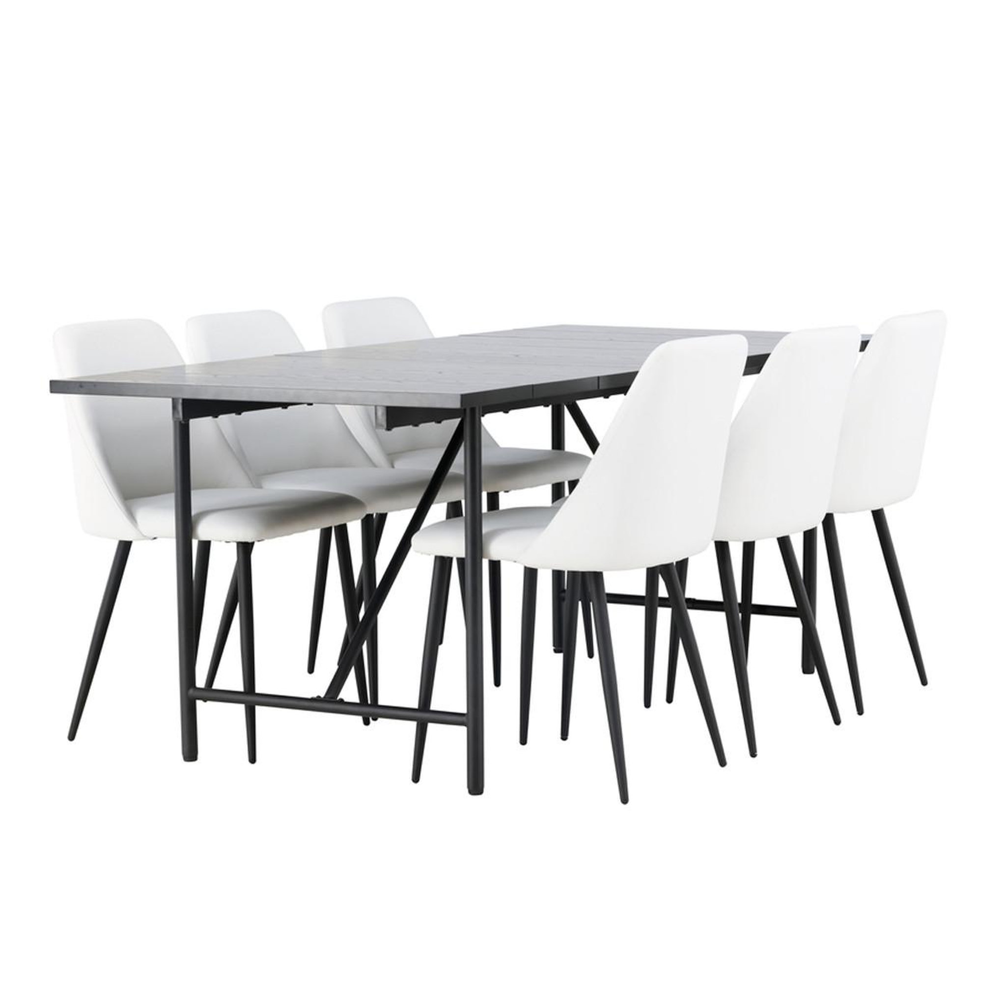 Paris Prix Ensemble table à manger & 6 chaises  astrid & night  200cm noir & blanc