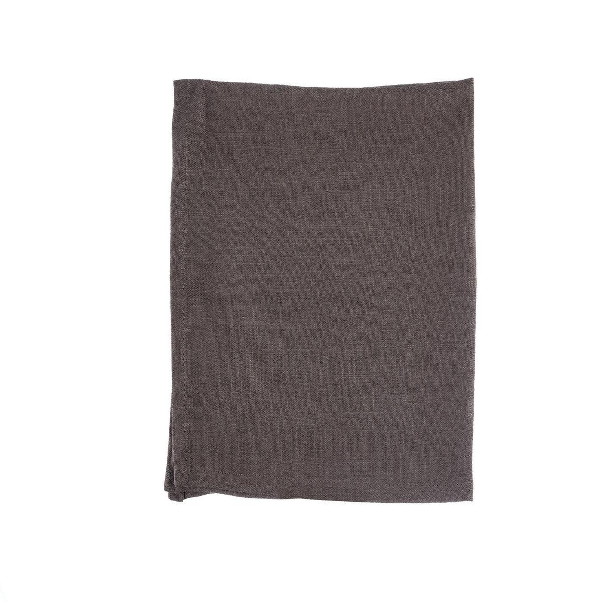 Voir la diapositive 3 : BJORN Serviette de table - 6 pièces - lin et coton chocolat
