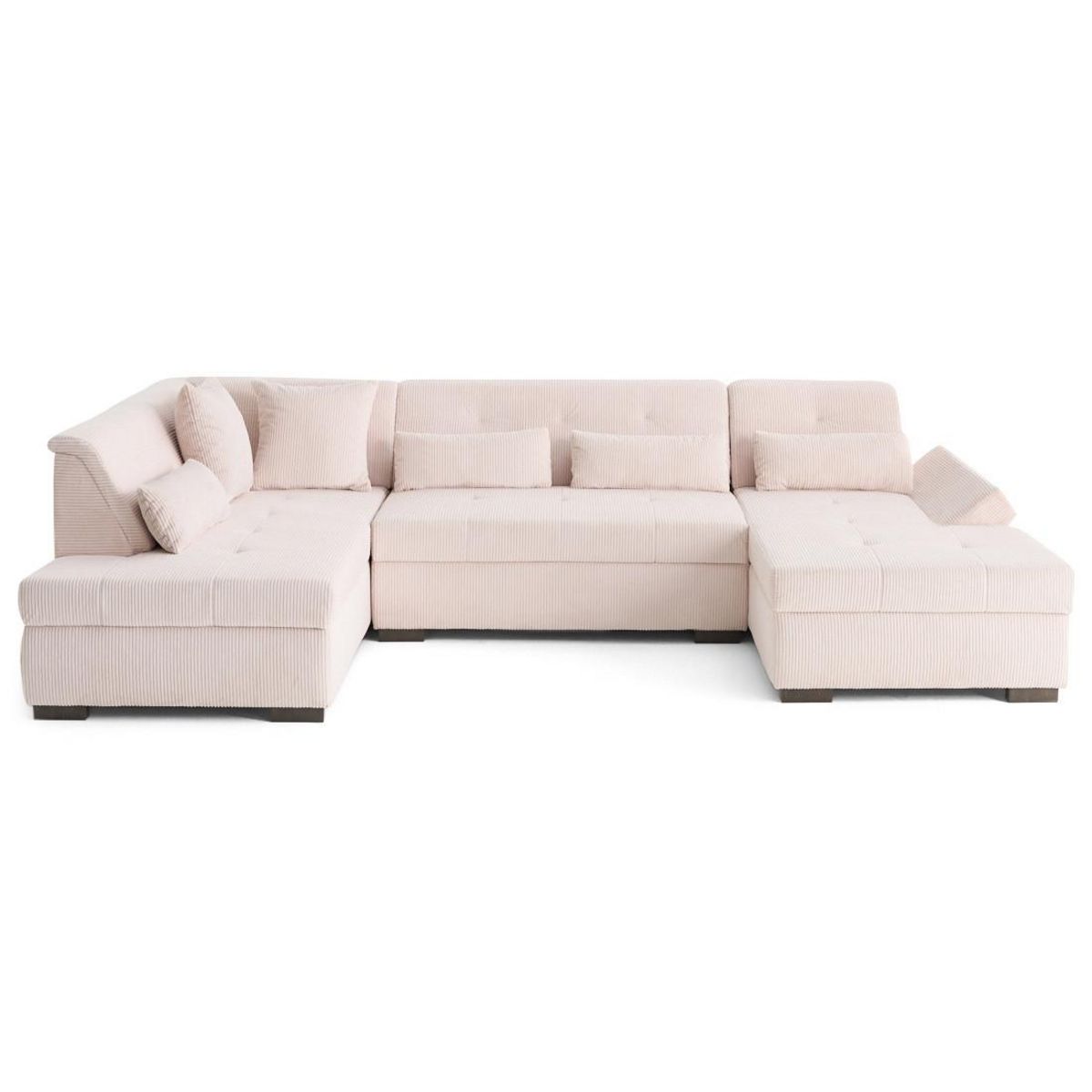 LISA DESIGN Vermont s - canapé panoramique d'angle gauche 7 places en velours côtelé