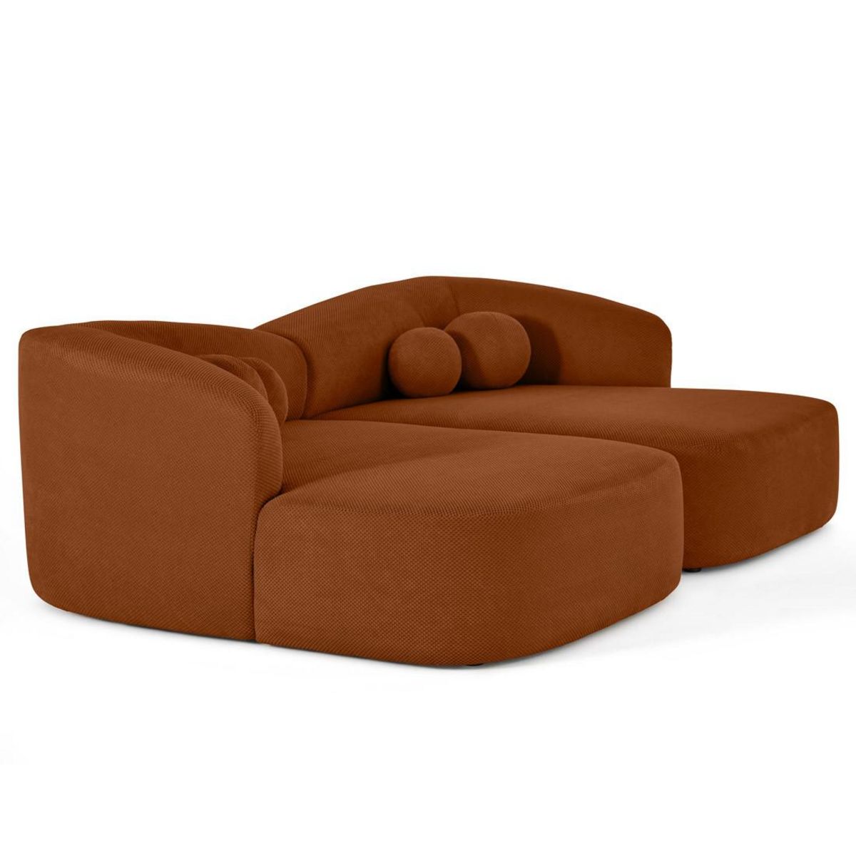 LISA DESIGN Charles - canapé droit 4 places avec double méridienne - assise profonde - en velours texturé