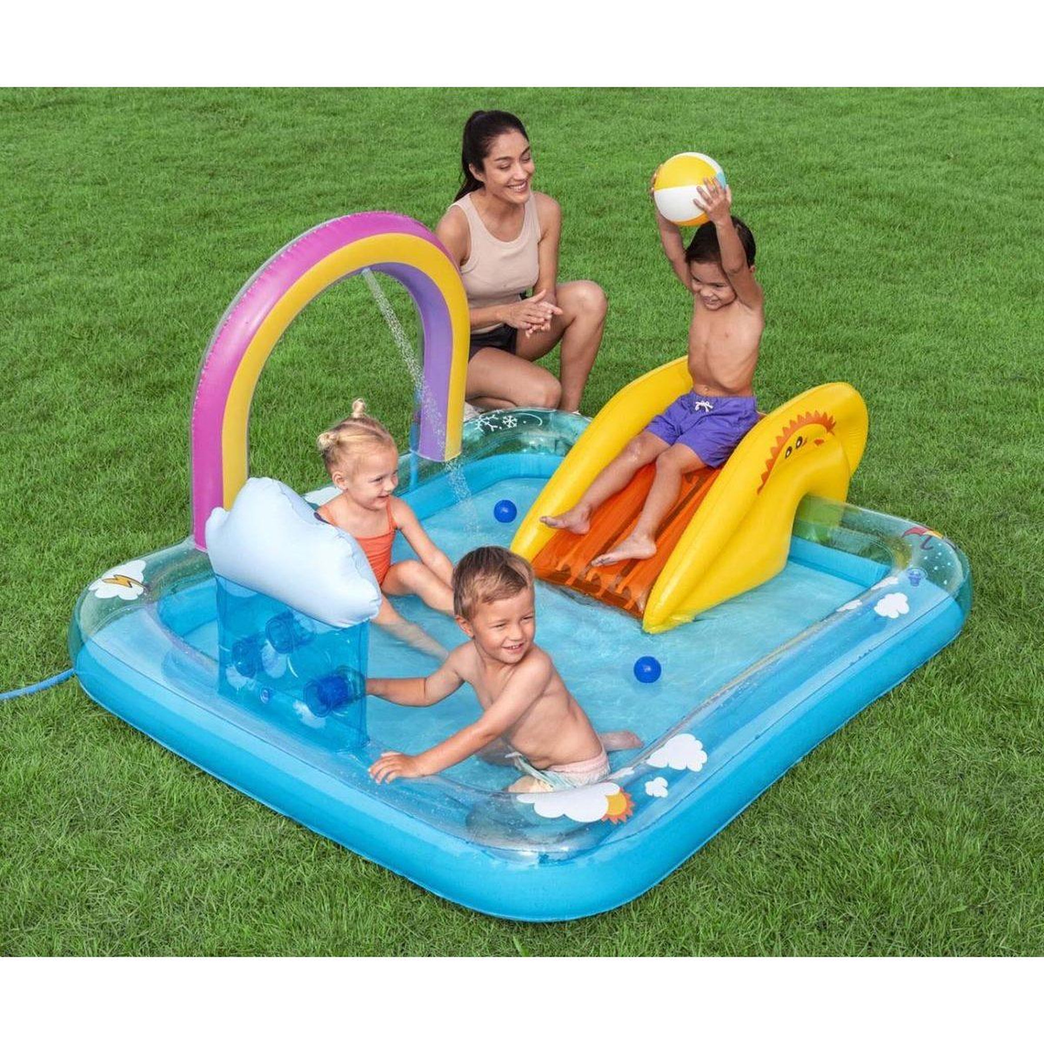 Voir la diapositive 2 : BESTWAY Centre de jeux  53174 rainbows 'n rays 1.88m x 1.50m x 89cm