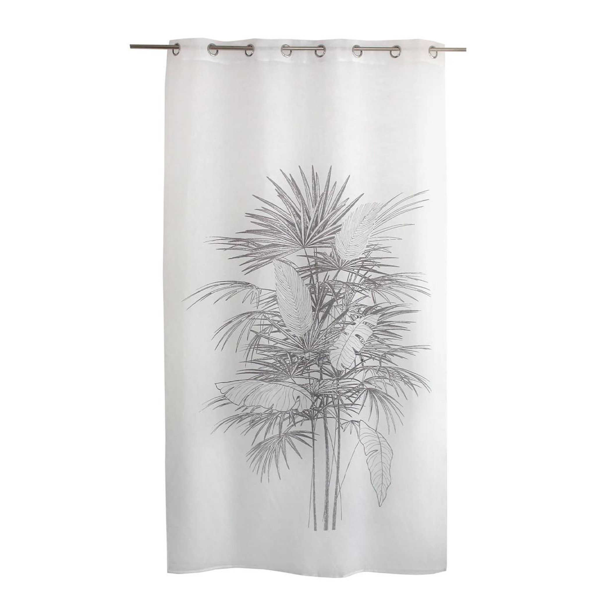Voir la diapositive 3 : ENJOY HOME Rideau voilage imprimé  palmeira  140x240cm anthracite