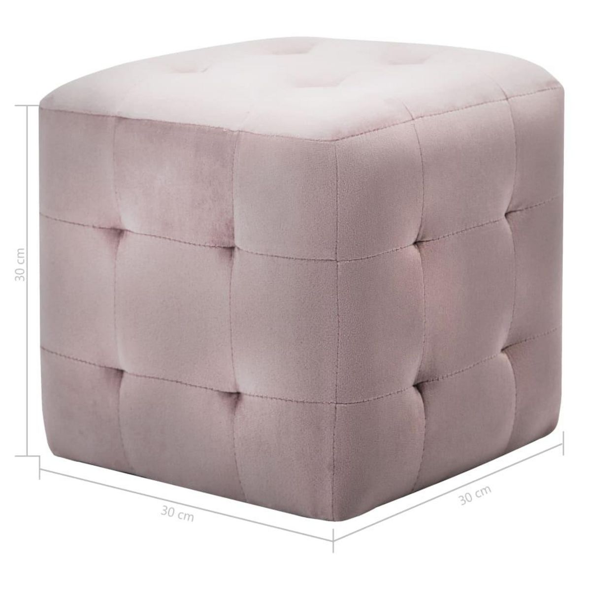 VIDAXL Tables de chevet 2 pcs Rose 30x30x30 cm Tissu velours