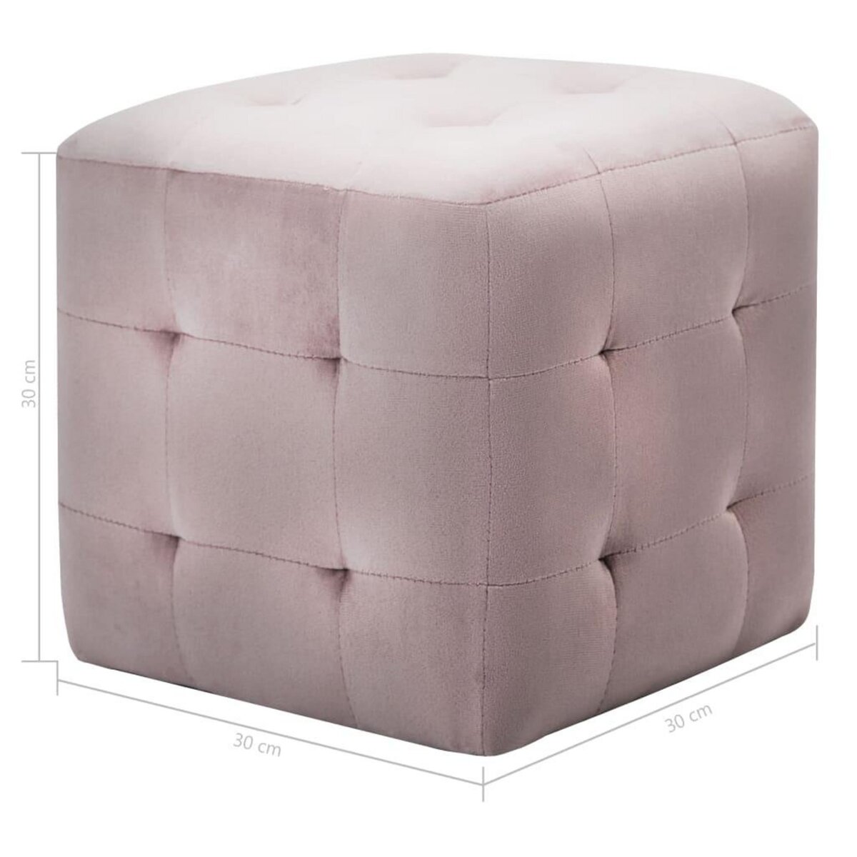 VIDAXL Tables de chevet 2 pcs Rose 30x30x30 cm Tissu velours