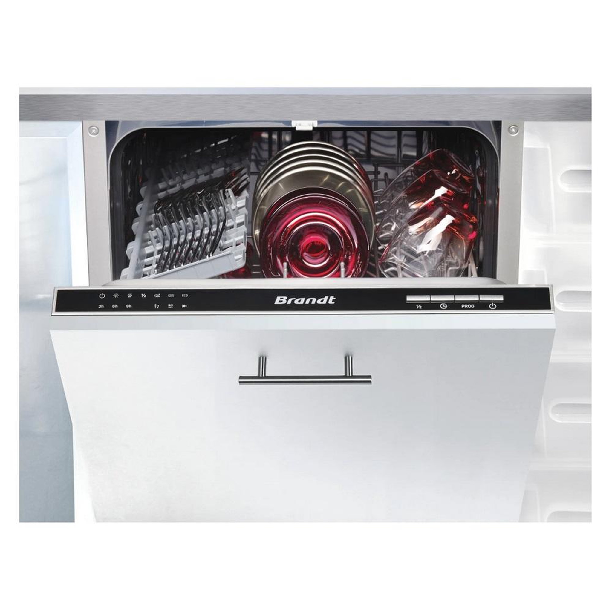 Voir la diapositive 3 : BRANDT Lave vaisselle 45cm 10 couverts 47db tout intégrable - vs1010j
