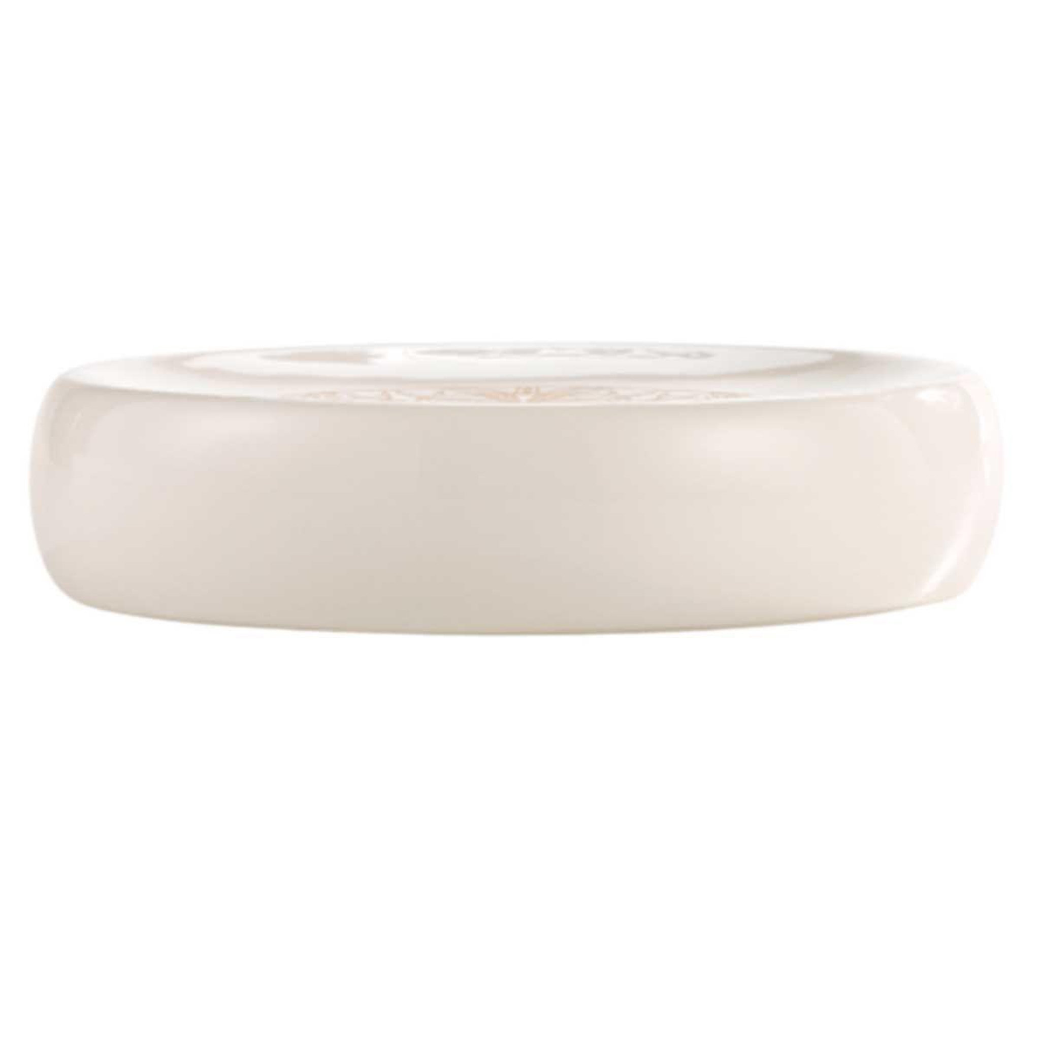 Voir la diapositive 2 : Douceur d'Intérieur Porte savon imprimé  ginkoblue  26cm blanc & or