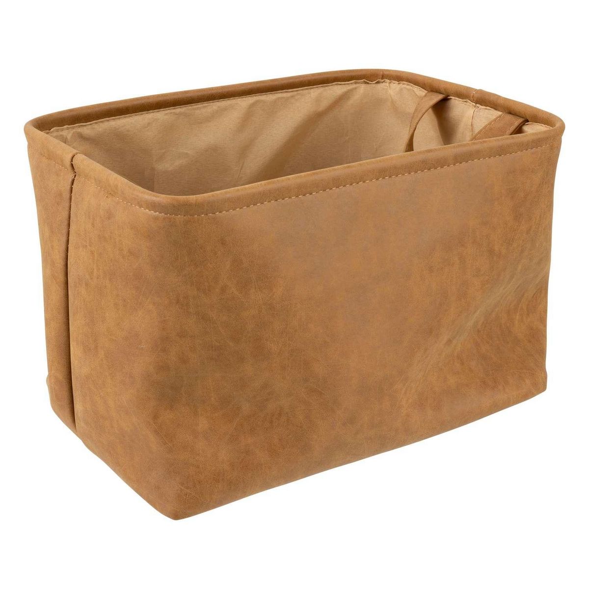 ATMOSPHERA Ensemble de 3 paniers en simili cuir - Marron