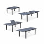 Voir la diapositive 4 : SWEEEK Table de jardin extensible aluminium + 8 assises - Chicago Anthracite/Gris taupe - Table en aluminium 175/245cm avec rallonge et 8 assises en textilène