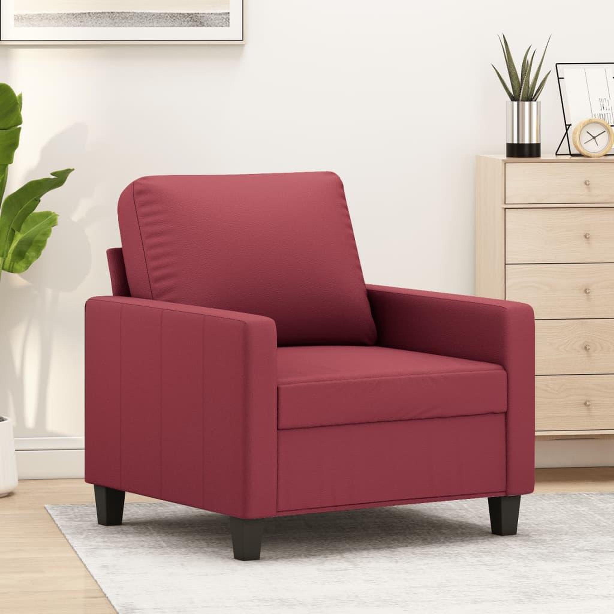 VIDAXL Fauteuil Rouge bordeaux 60 cm Similicuir