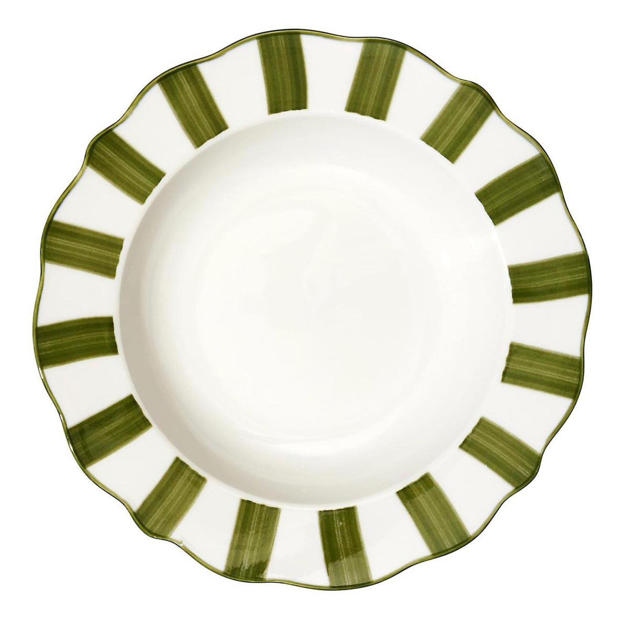 COOK CONCEPT Lot de 6 assiettes creuses  cleo  20cm vert & blanc